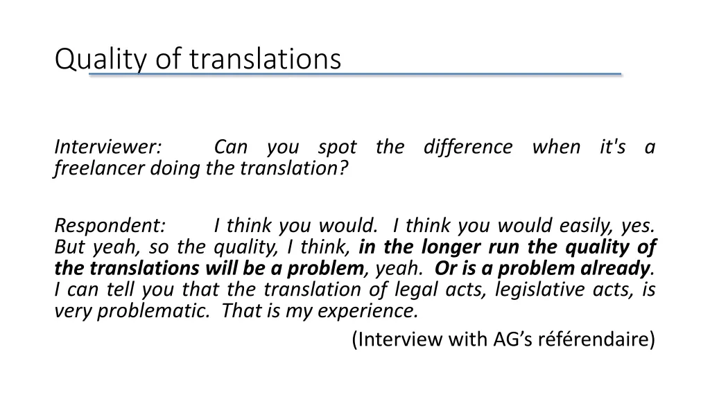 quality of translations