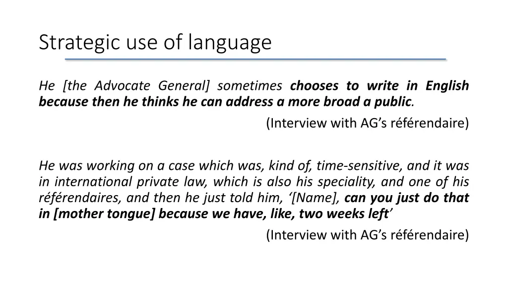 strategic use of language