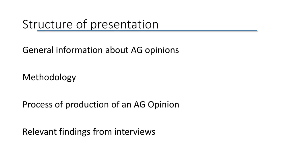 structure of presentation