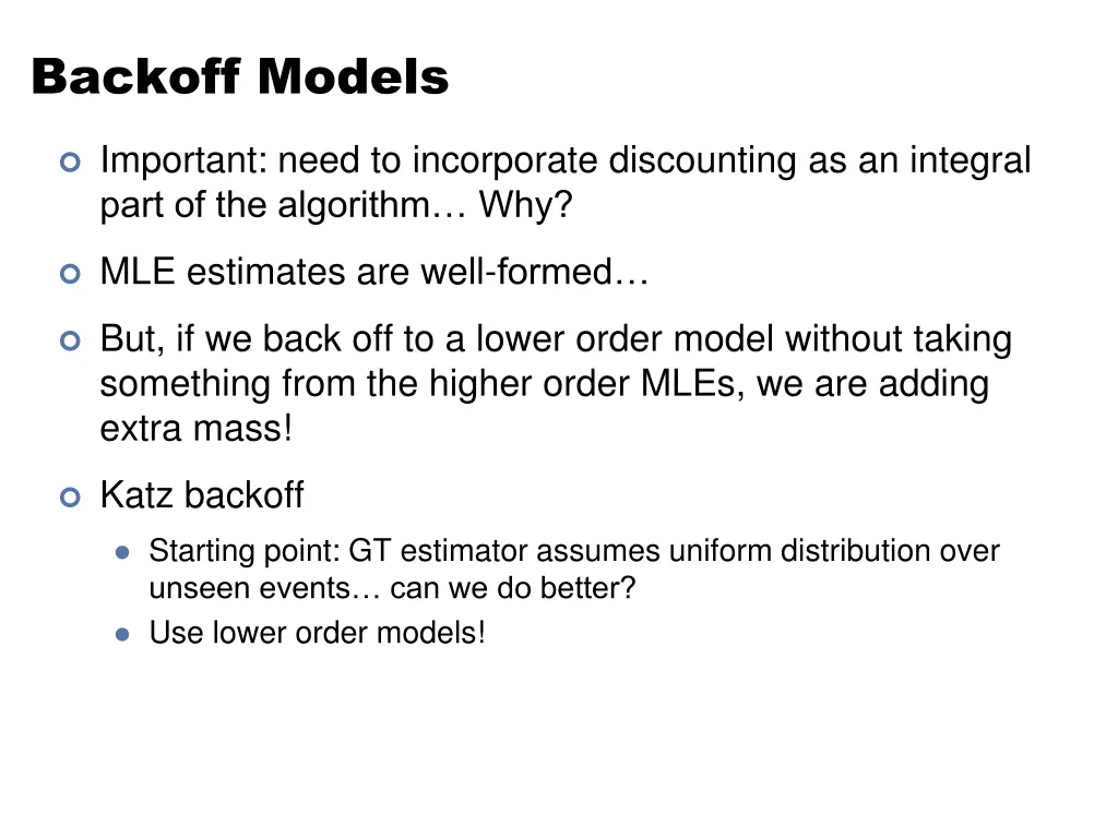 backoff models 1