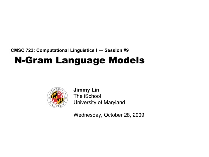 cmsc 723 computational linguistics i session 9