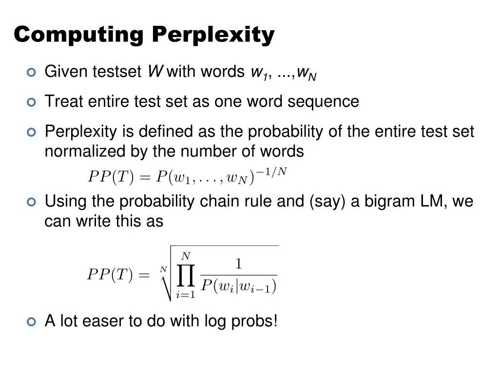 computing perplexity