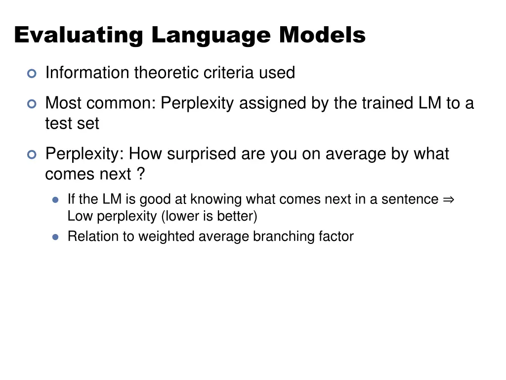 evaluating language models