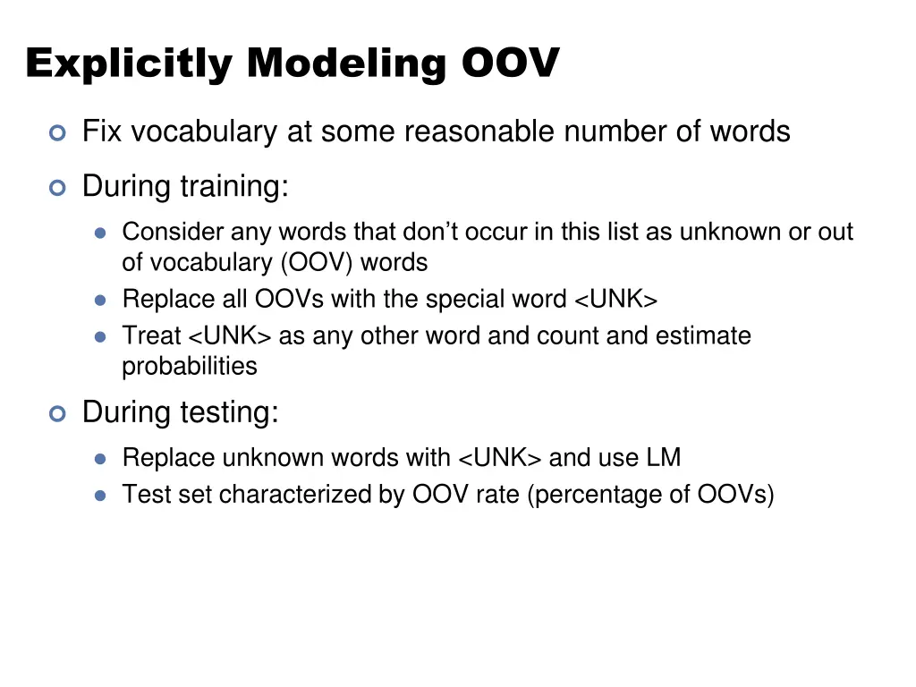 explicitly modeling oov