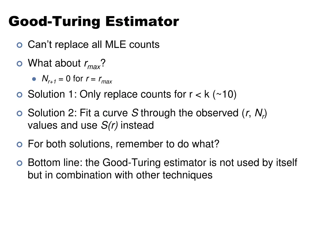 good turing estimator 4