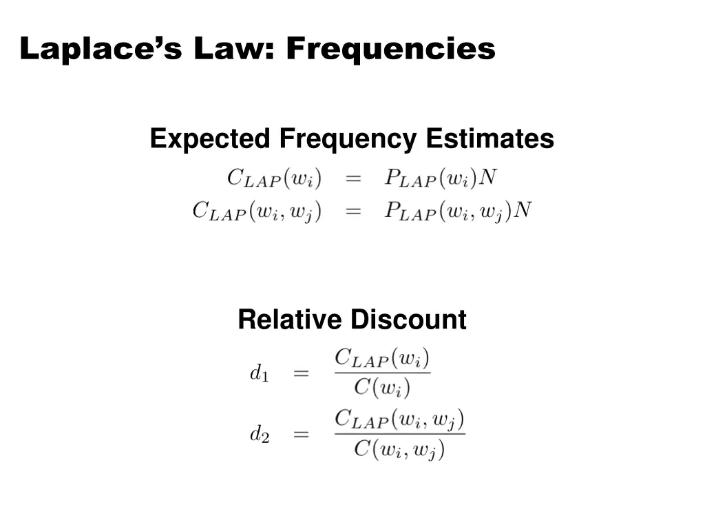 laplace s law frequencies