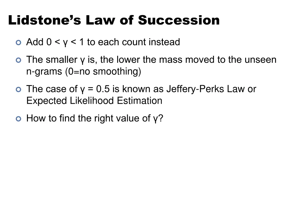 lidstone s law of succession