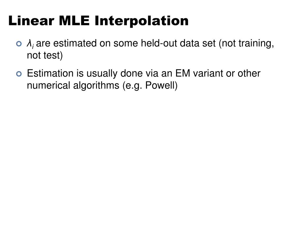 linear mle interpolation 1