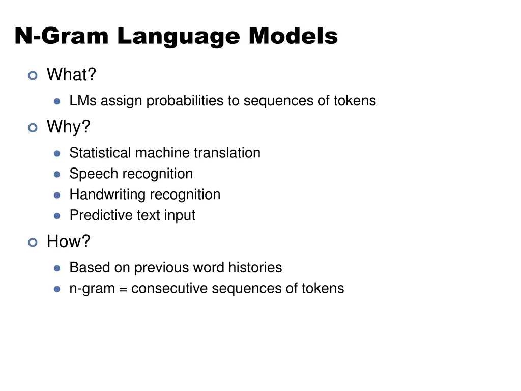n gram language models