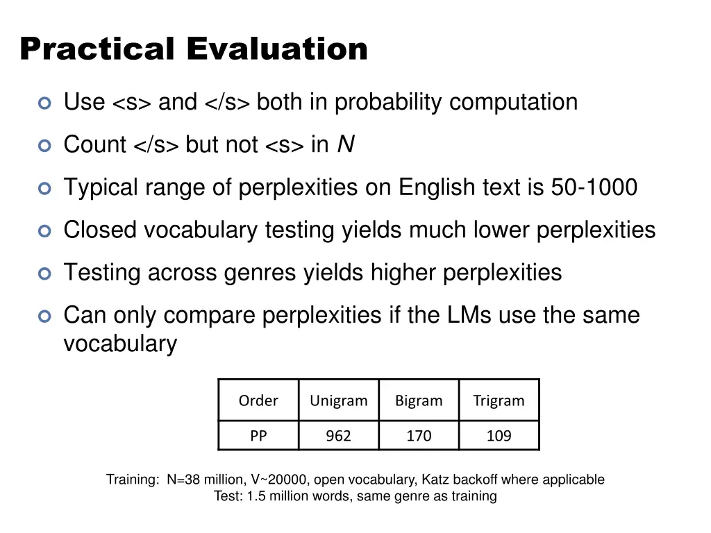 practical evaluation