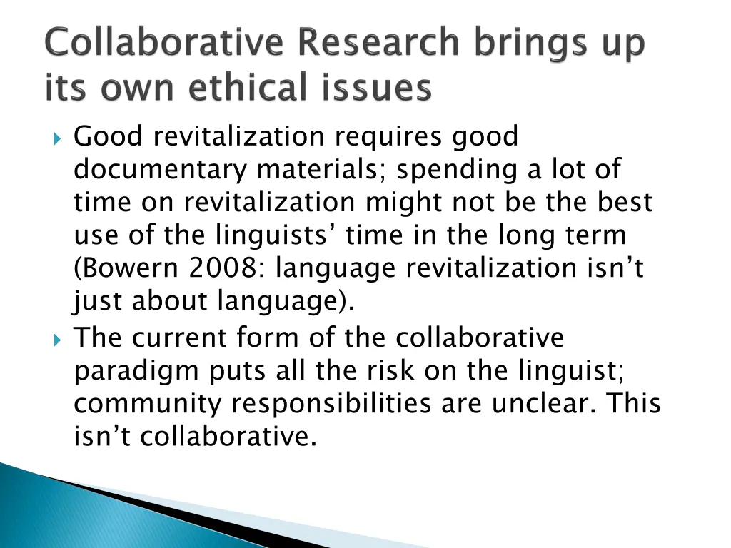 good revitalization requires good documentary
