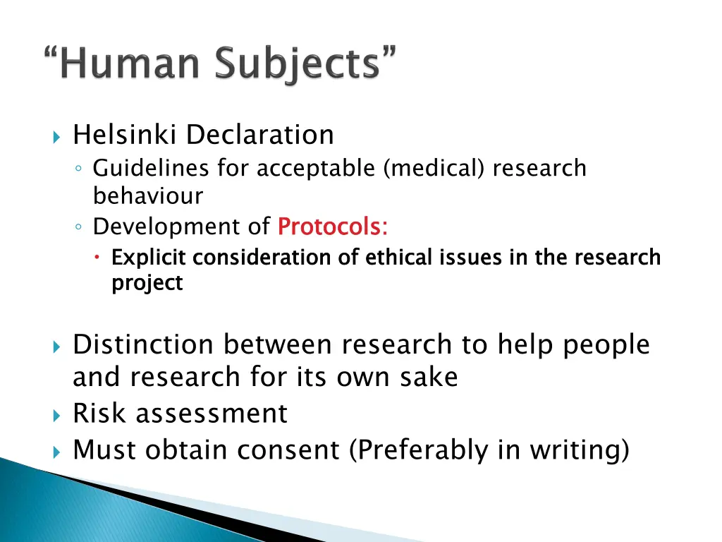 helsinki declaration guidelines for acceptable