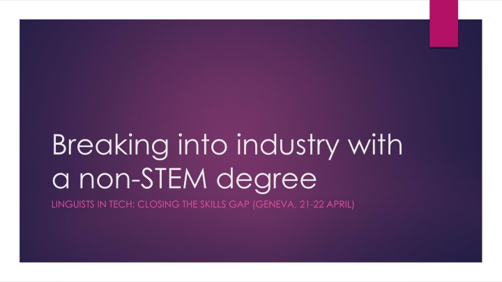 breaking into industry with a non stem degree