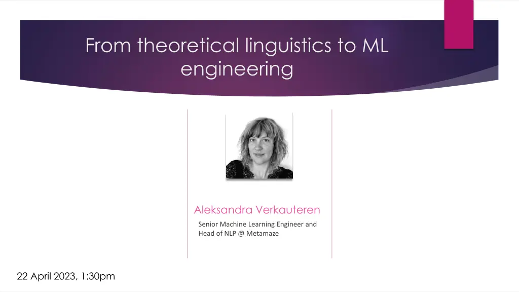 from theoretical linguistics to ml engineering