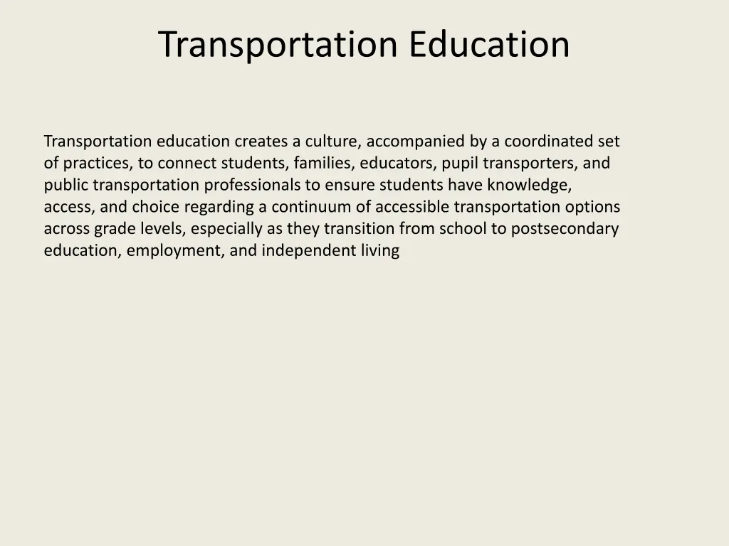 transportation education