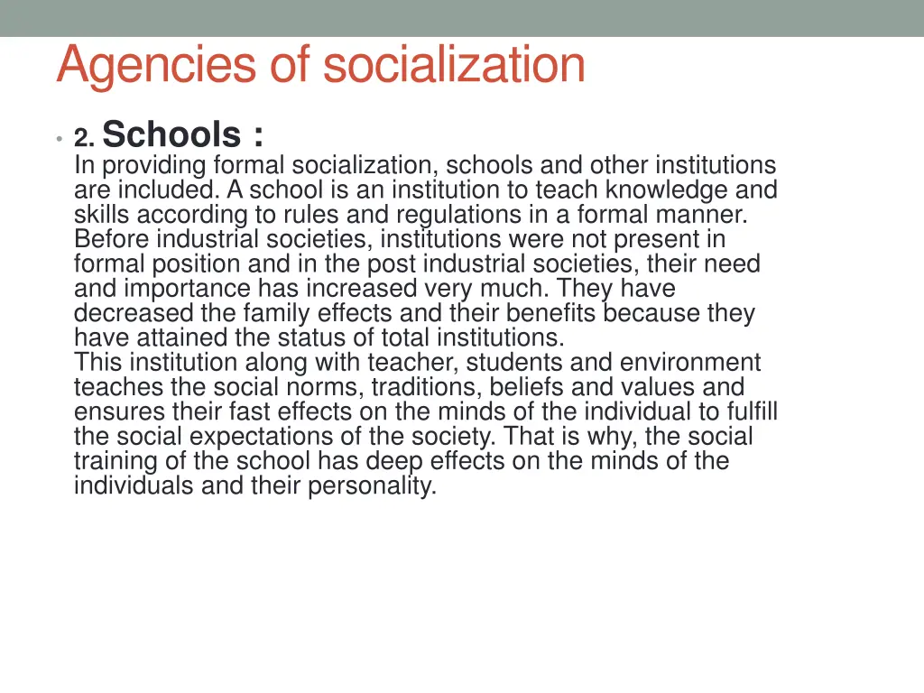 agencies of socialization 2