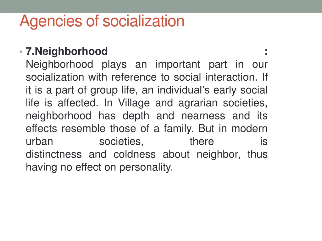 agencies of socialization 6