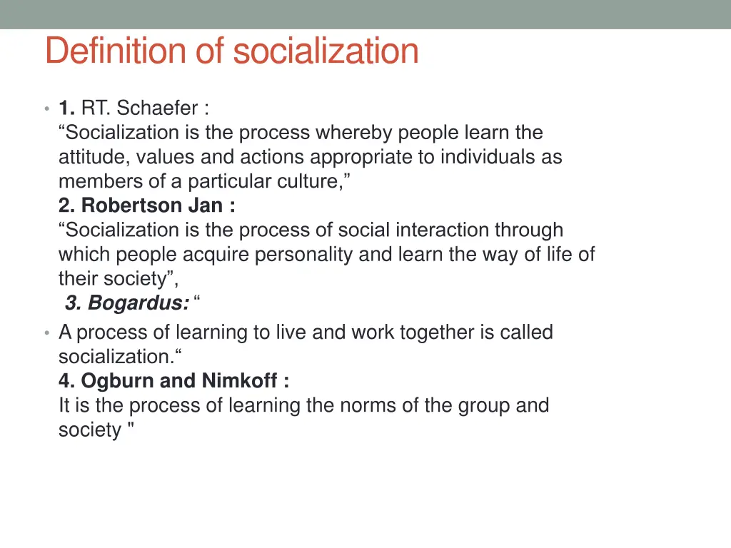 definition of socialization