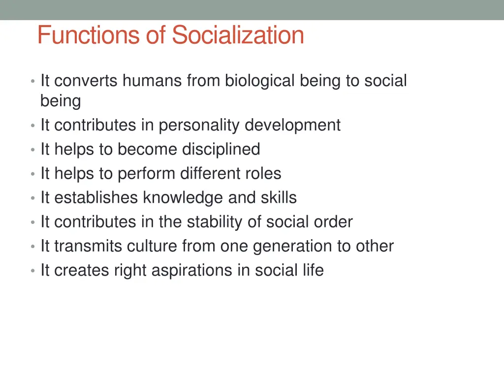 functions of socialization