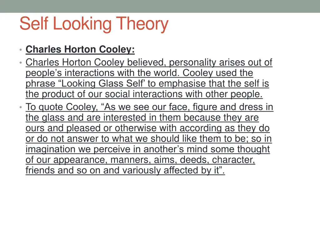 self looking theory