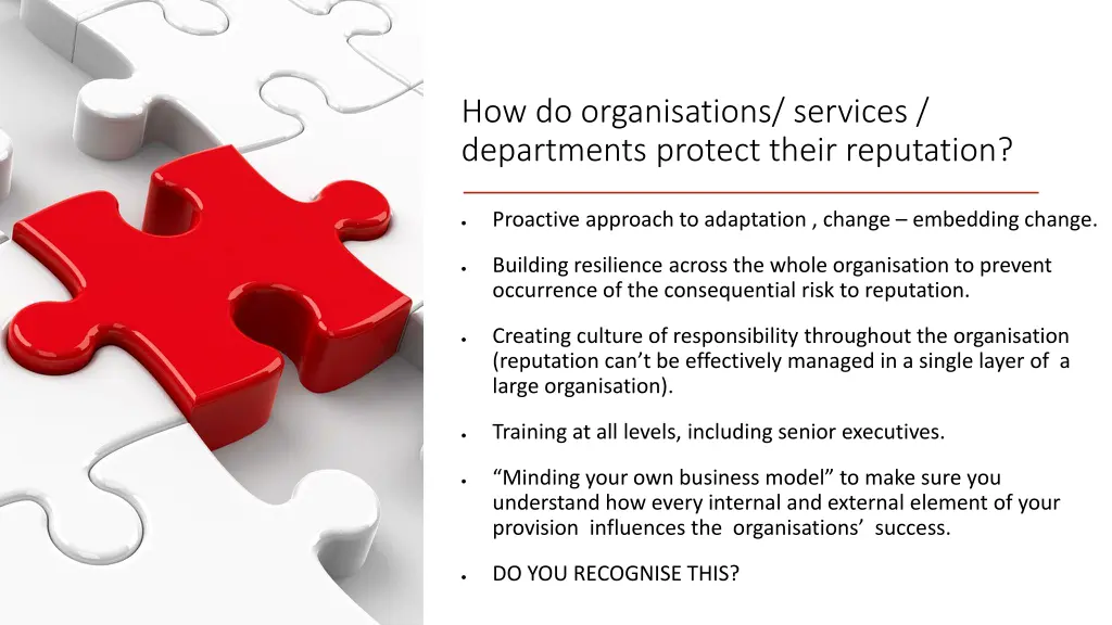 how do organisations services departments protect
