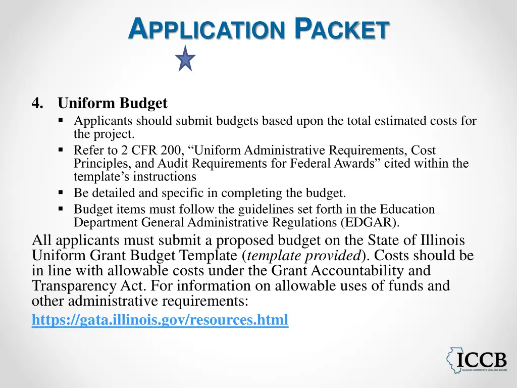 4 uniform budget applicants should submit budgets