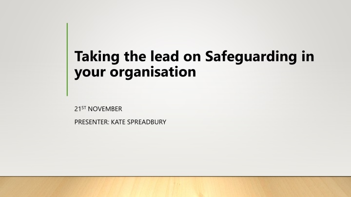 taking the lead on safeguarding in your