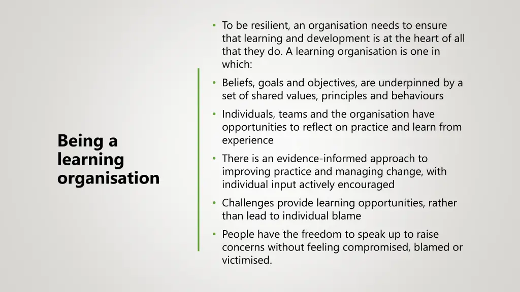 to be resilient an organisation needs to ensure