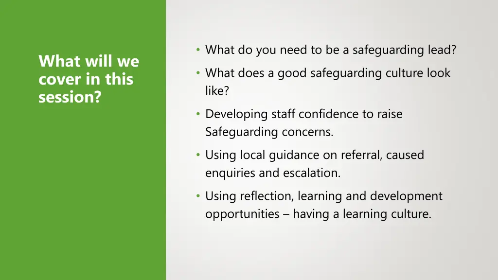 what do you need to be a safeguarding lead