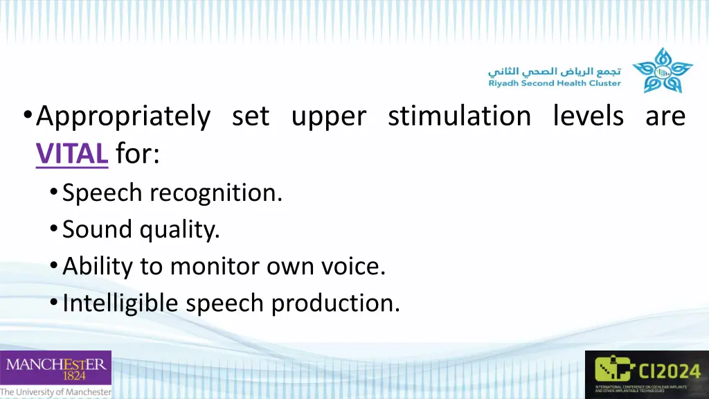 appropriately set upper stimulation levels