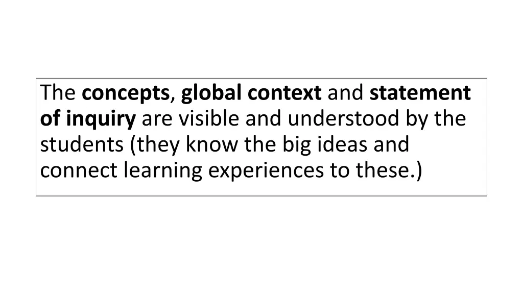 the concepts global context and statement