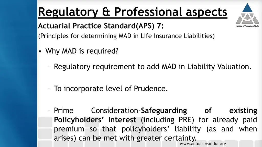 regulatory professional aspects actuarial