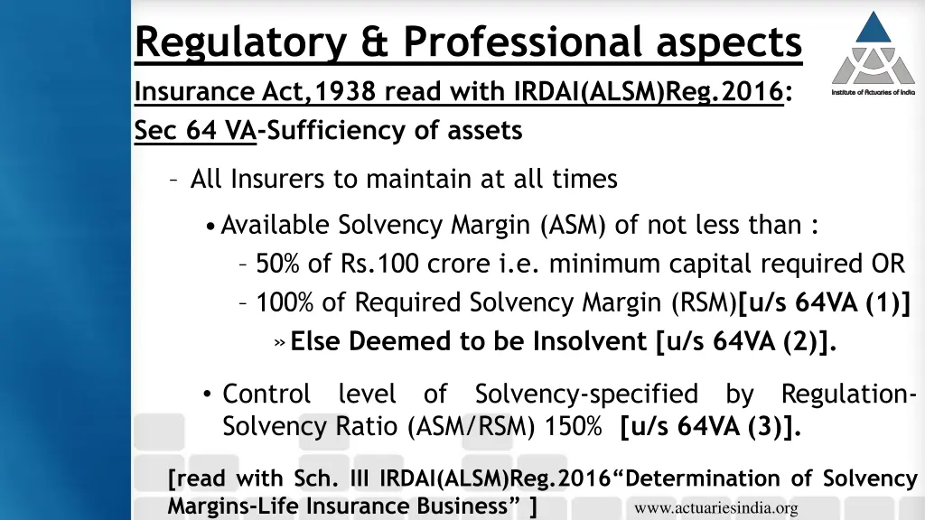 regulatory professional aspects insurance
