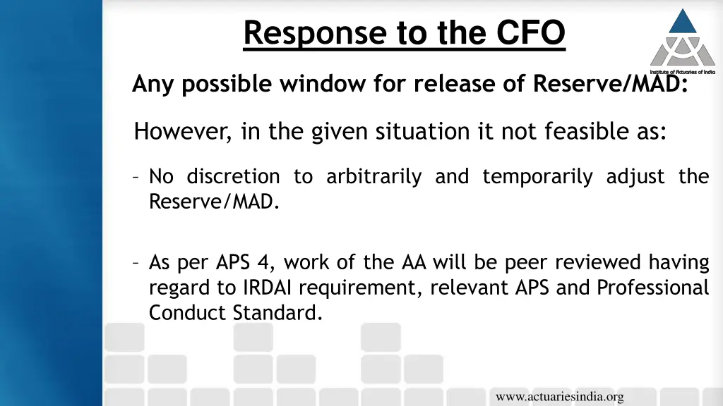 response to the cfo 5