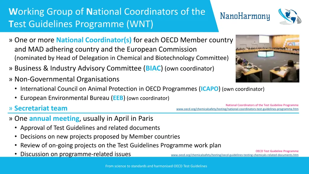 w orking group of n ational coordinators