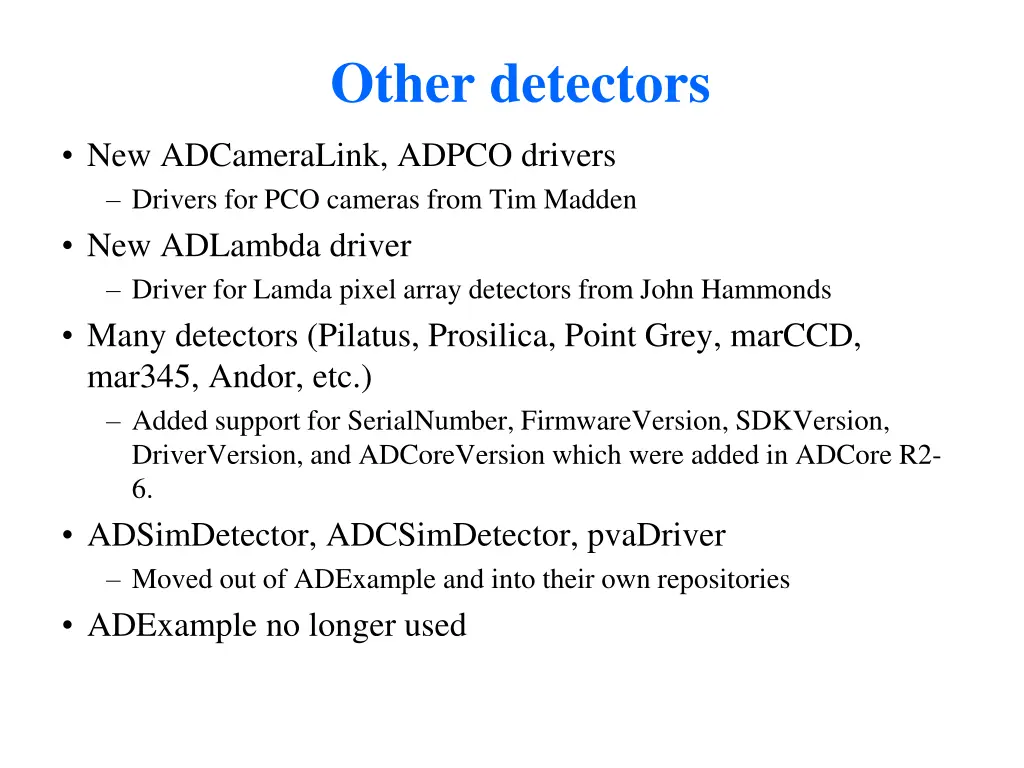 other detectors