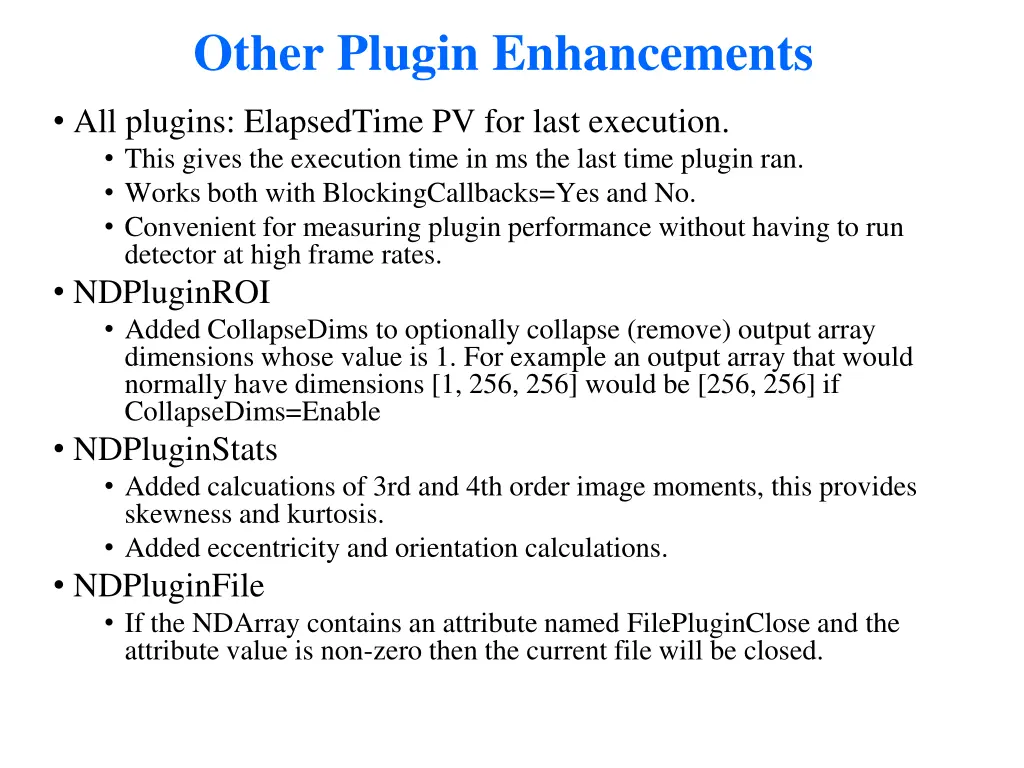 other plugin enhancements