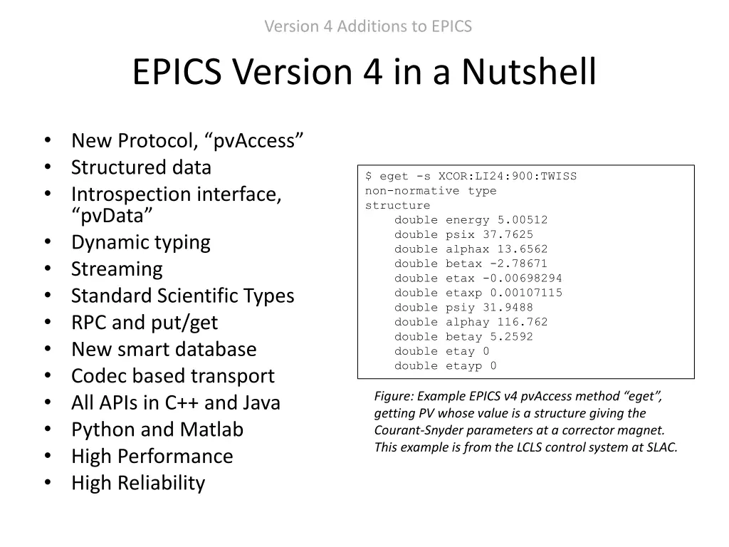 version 4 additions to epics