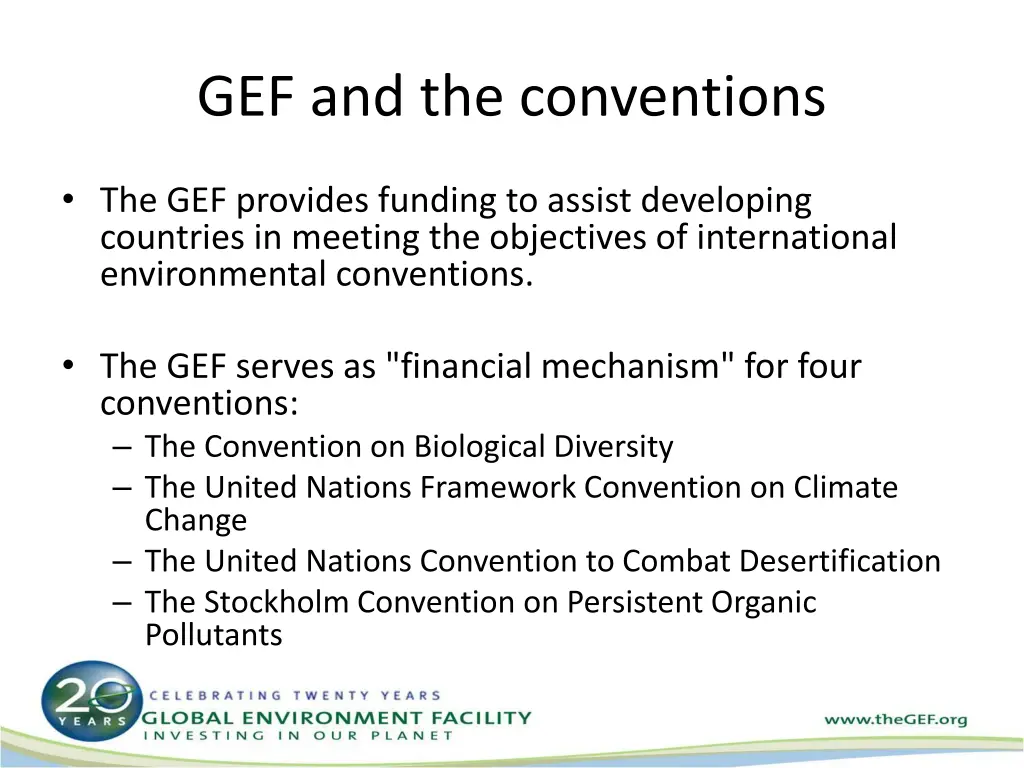 gef and the conventions 1