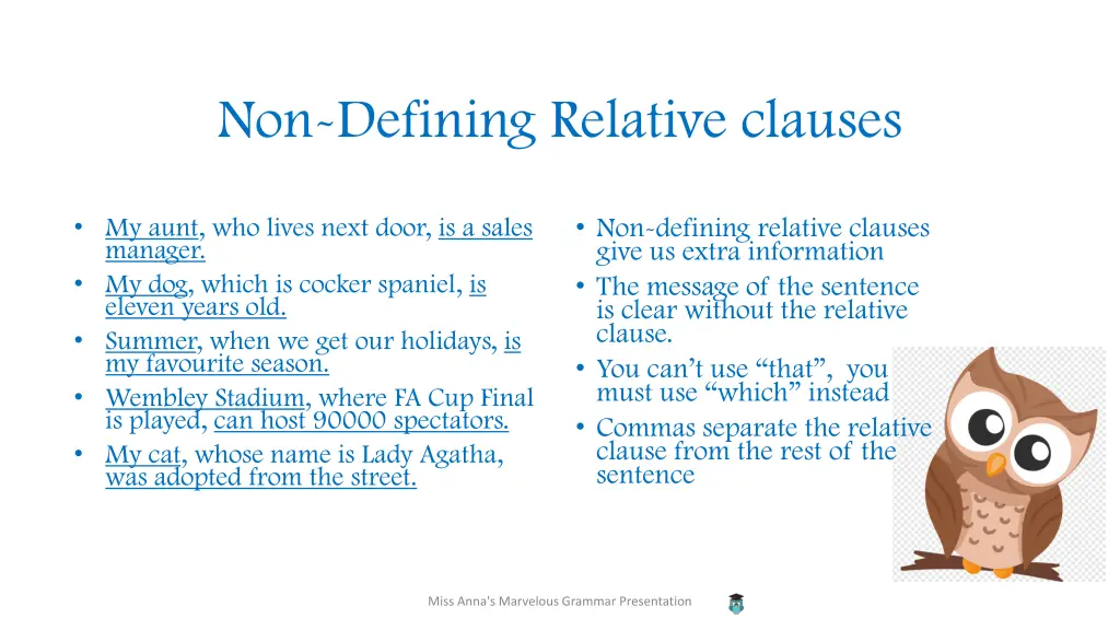 non defining relative clauses