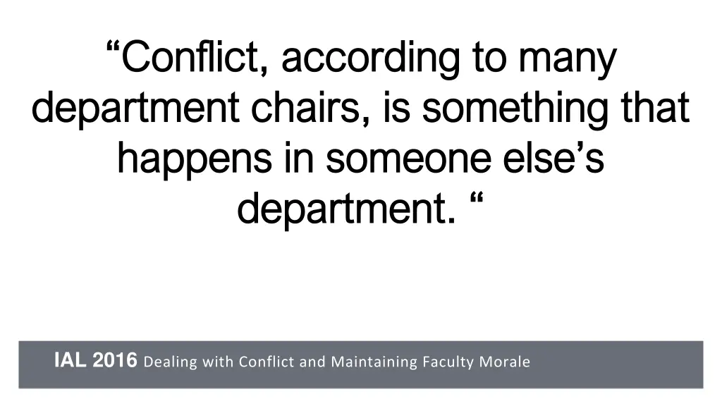 conflict according to many conflict according
