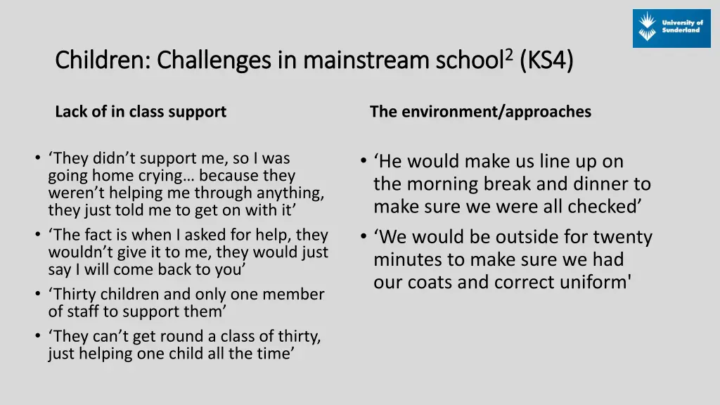 children challenges in mainstream school children 2