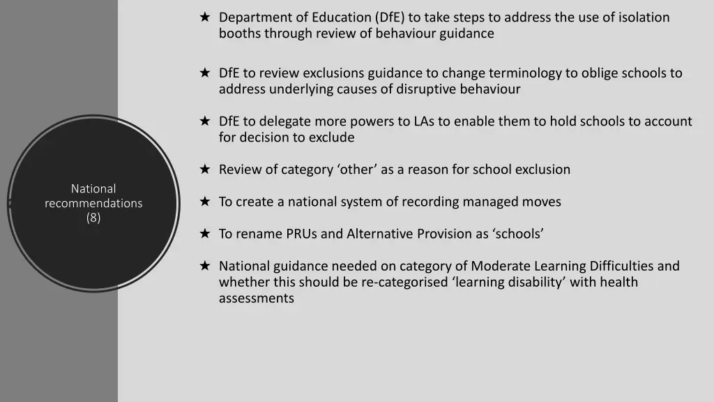 department of education dfe to take steps