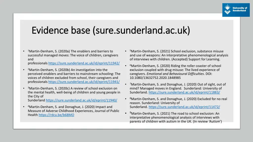 evidence base sure sunderland ac uk evidence base