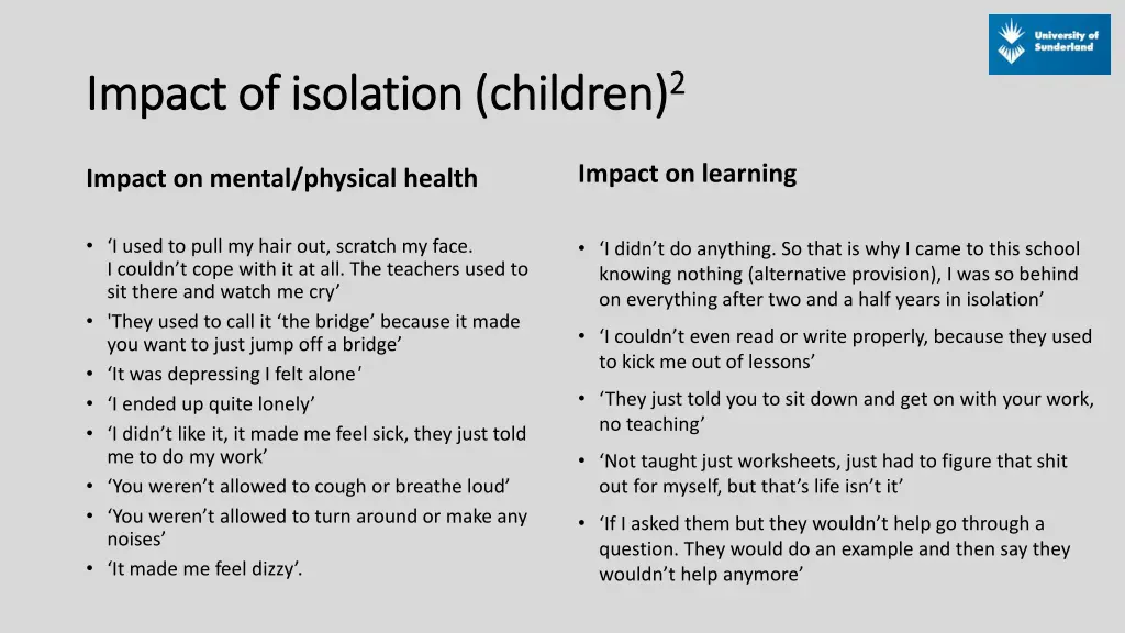 impact of isolation children impact of isolation