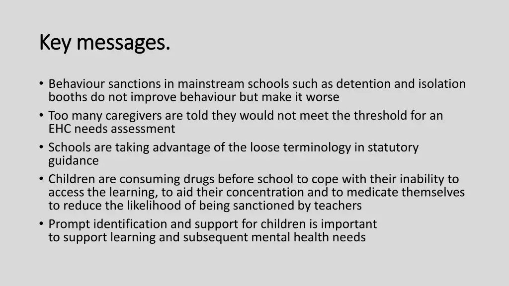 key messages key messages