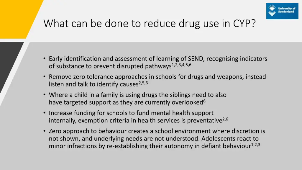 what can be done to reduce drug use in cyp