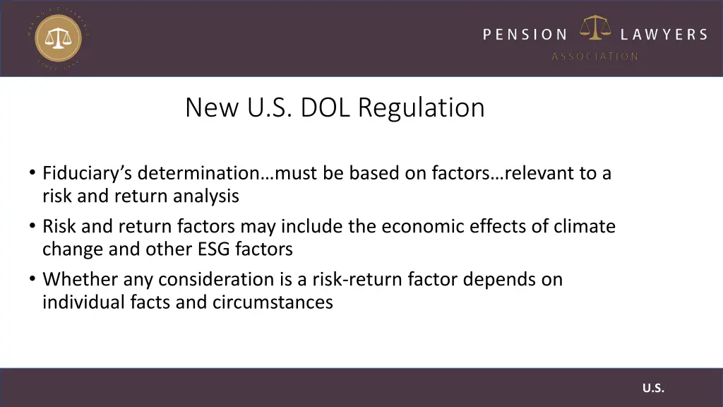 new u s dol regulation