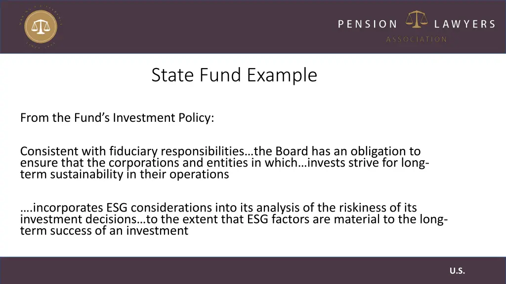 state fund example