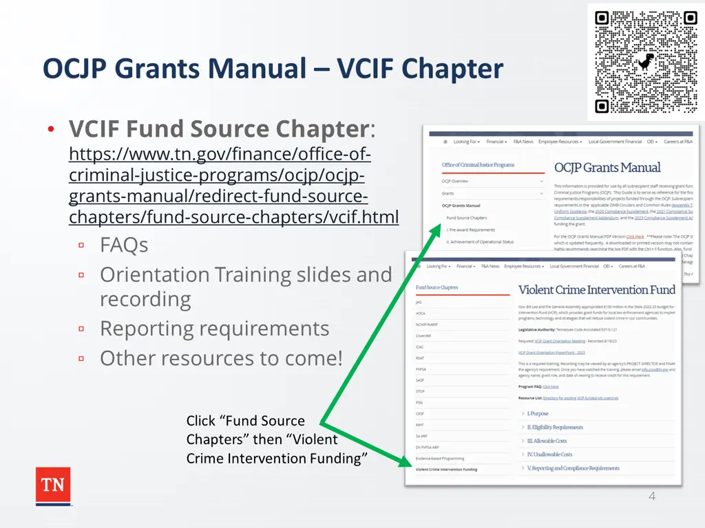 ocjp grants manual vcif chapter